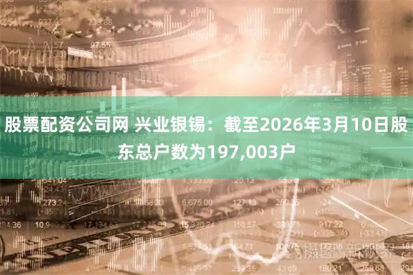 股票配资公司网 兴业银锡：截至2026年3月10日股东总户数为197,003户